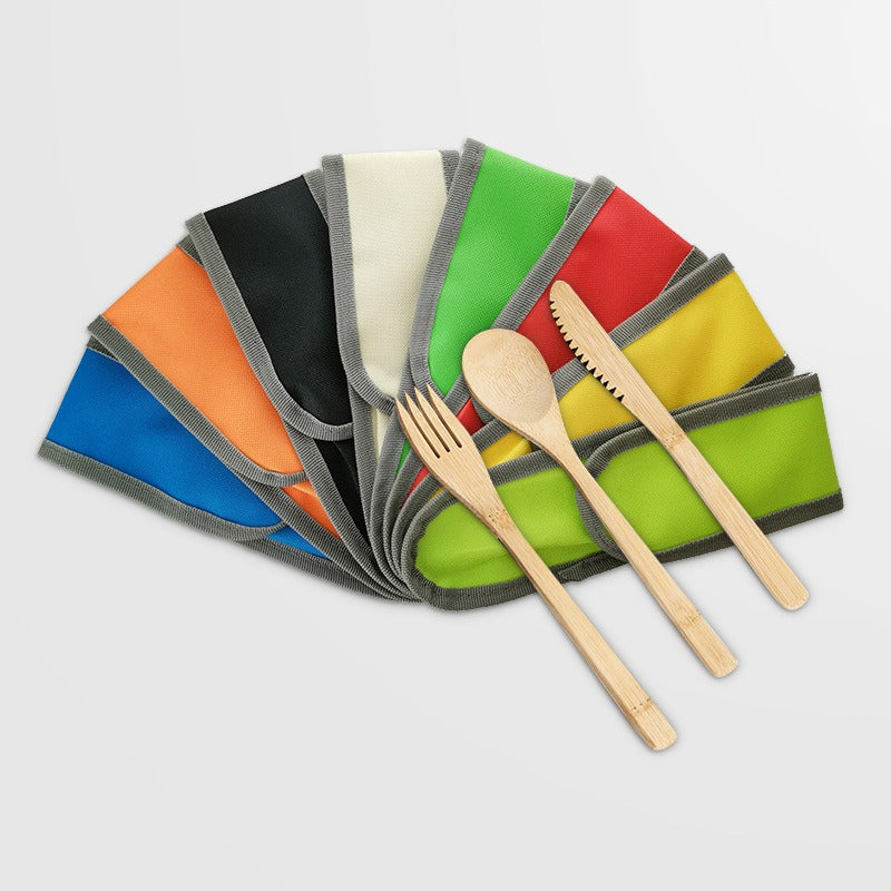 Bamboo Knife, Fork, Spoon Set (20 cm)