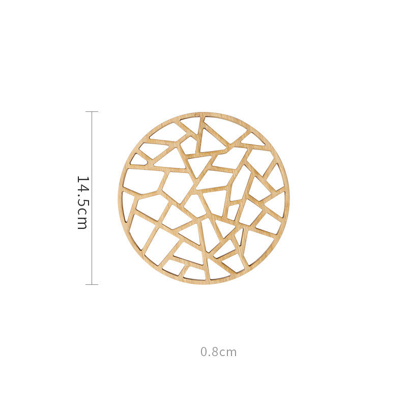 Bamboo And Wood Pot Pad Teapot Pad Creative Hollow Round Multi-Functional Thermal Insulation Pad Carved Plate Pad Casserole Pad