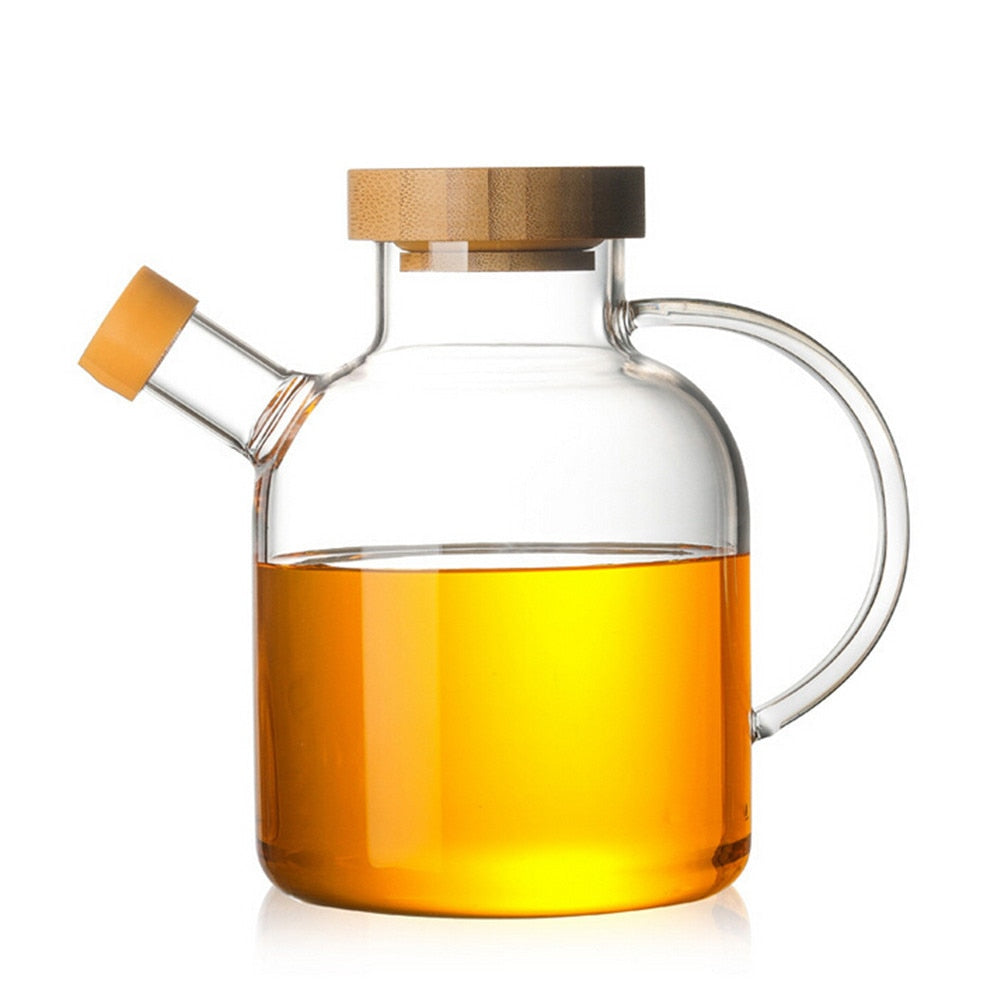 Glass Pot with Bamboo Cover 650ml