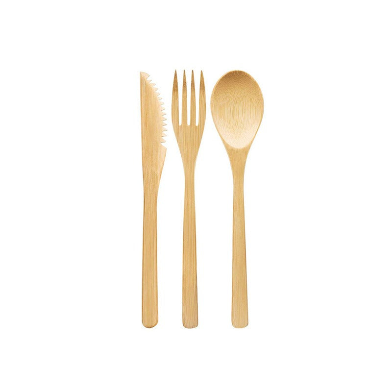 Bamboo Knife, Fork, Spoon Set (20 cm)