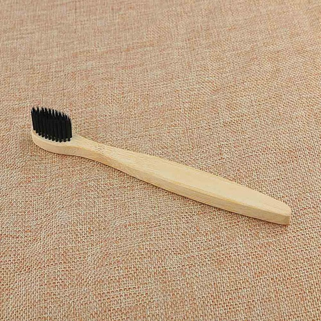 Personal Environmental Bamboo Charcoal Toothbrush For Oral Health Low, Soft Bristle, Wood Handle Toothbrush