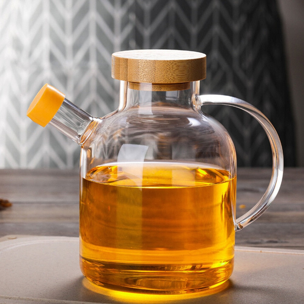 Glass Pot with Bamboo Cover 650ml