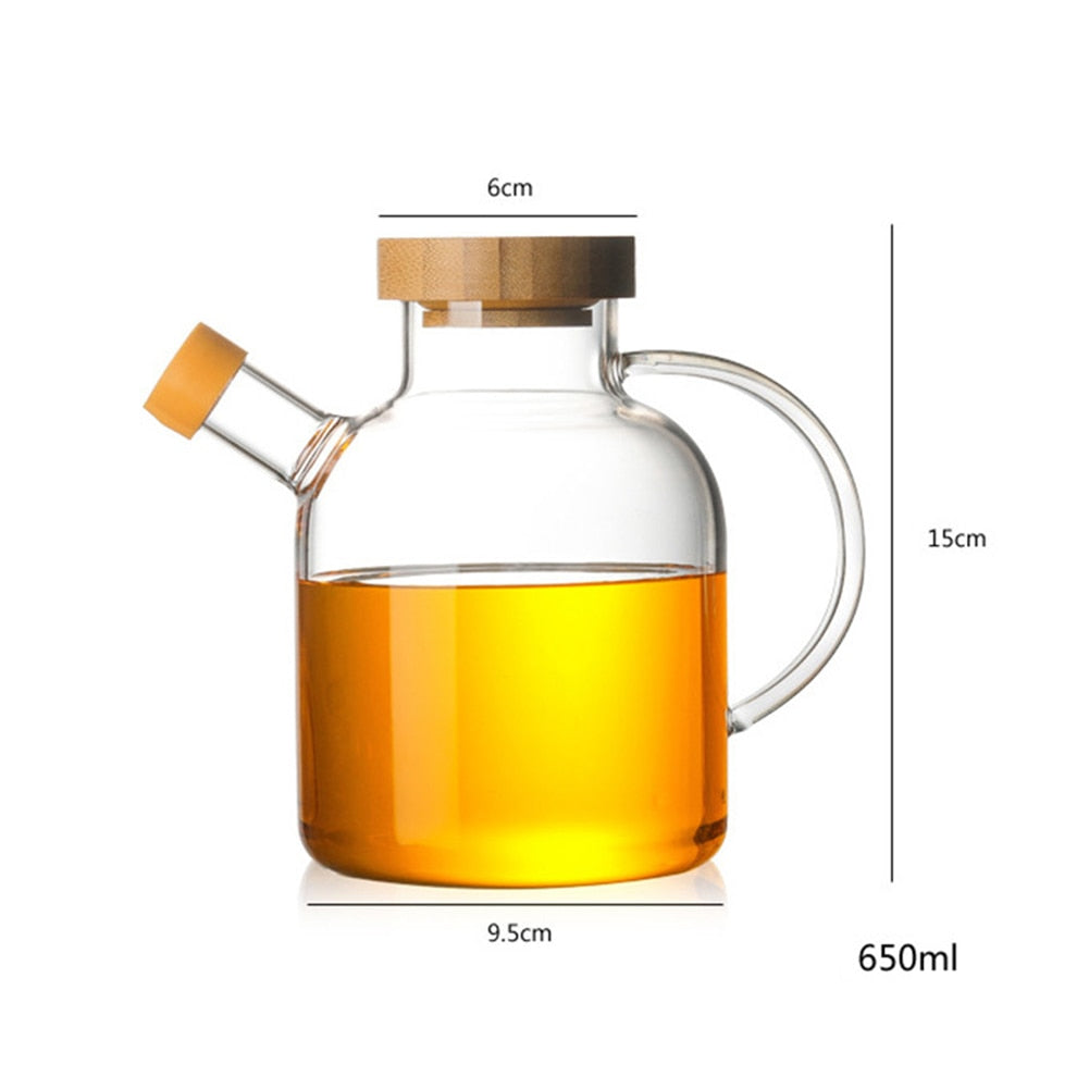 Glass Pot with Bamboo Cover 650ml