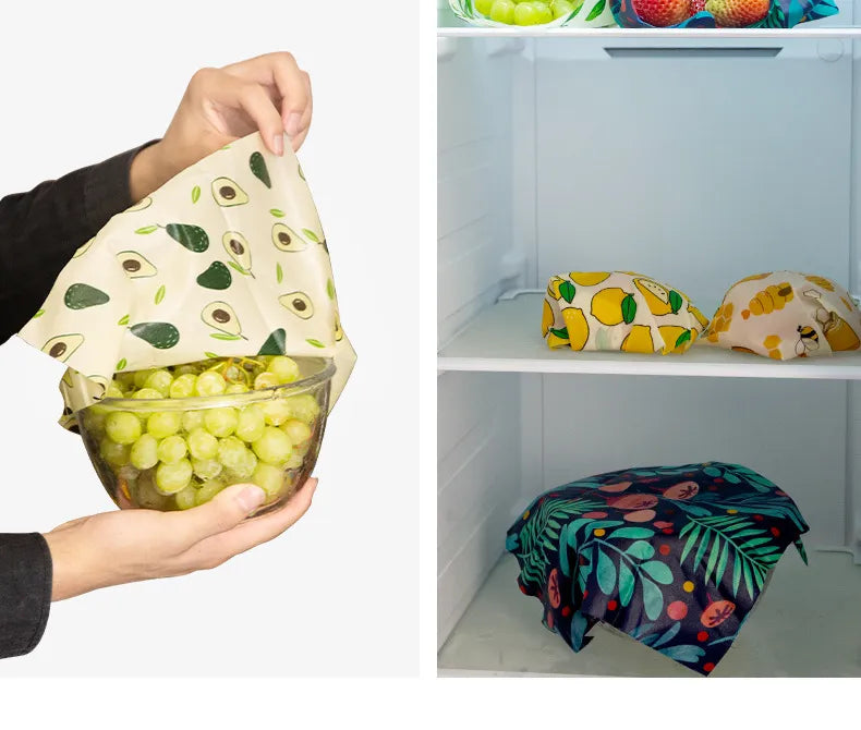 Zero Waste Reusable Storage Wrap Sustainable Organic Sandwich & Cheese Food Wrapping Paper BPA & Plastic Free Beeswax Food Wrap