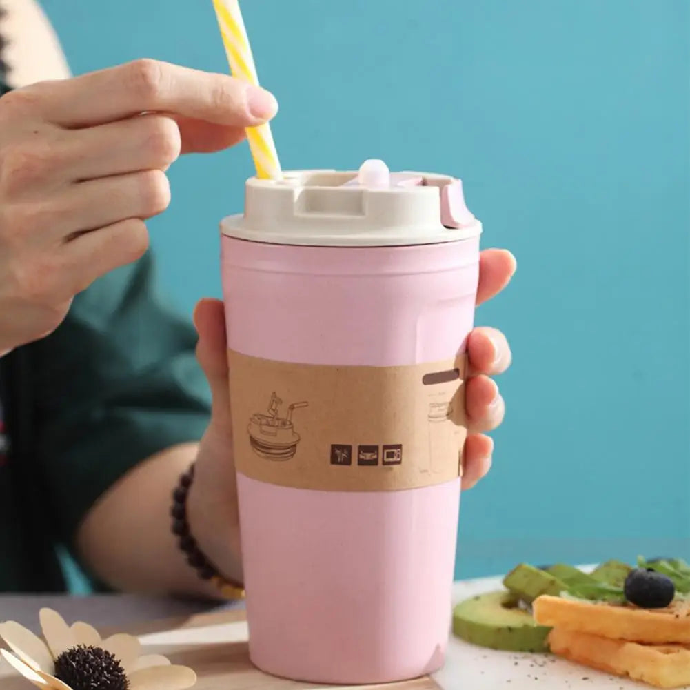 Coffee Cup BPA Free Portable Reusable Bamboo Fiber Sustainable Eco Friendly Non-slip Travel Leak Proof Convenient Tumbler Mug