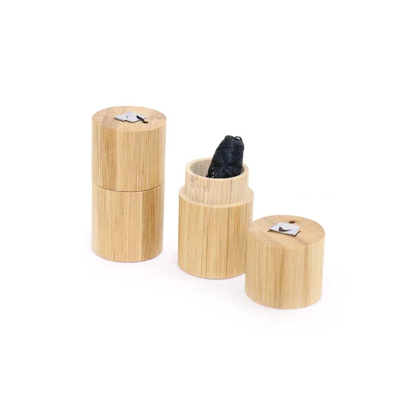 100% Biodegradable Dental Floss With Round Bamboo Case