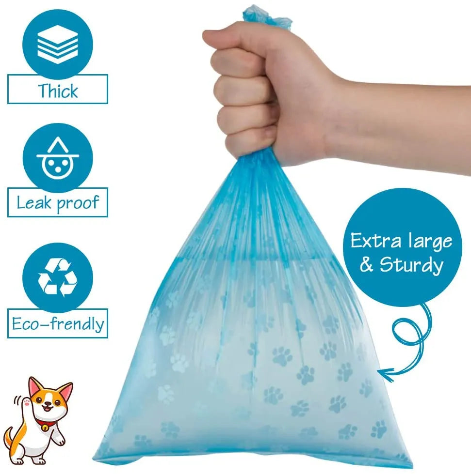 Disposable Dog Waste Bags with Paw Prints