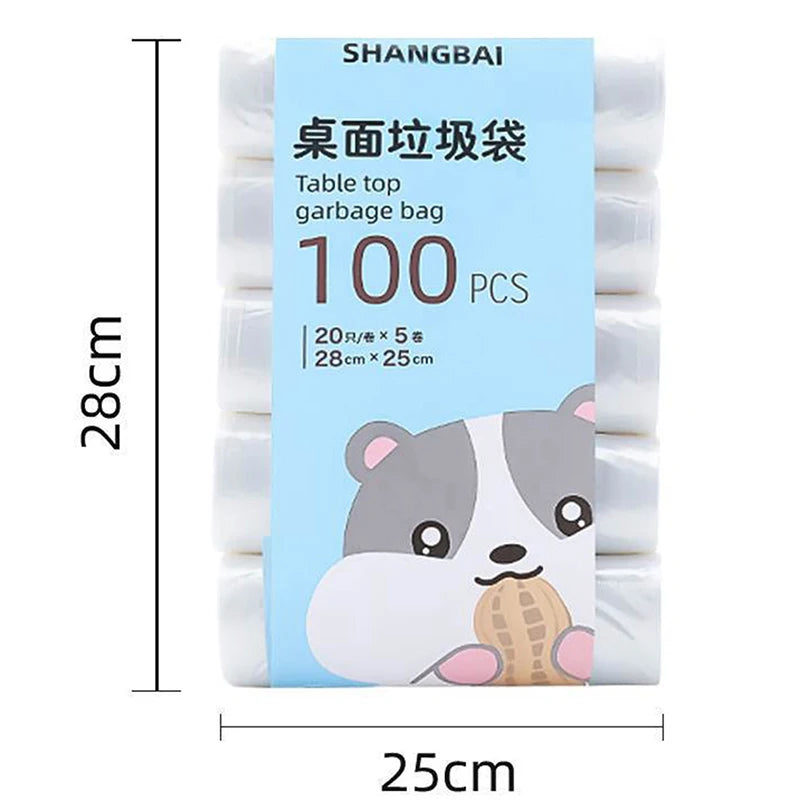 Small Biodegradable Compostable Garbage Bags 100Pcs (5Rolls)