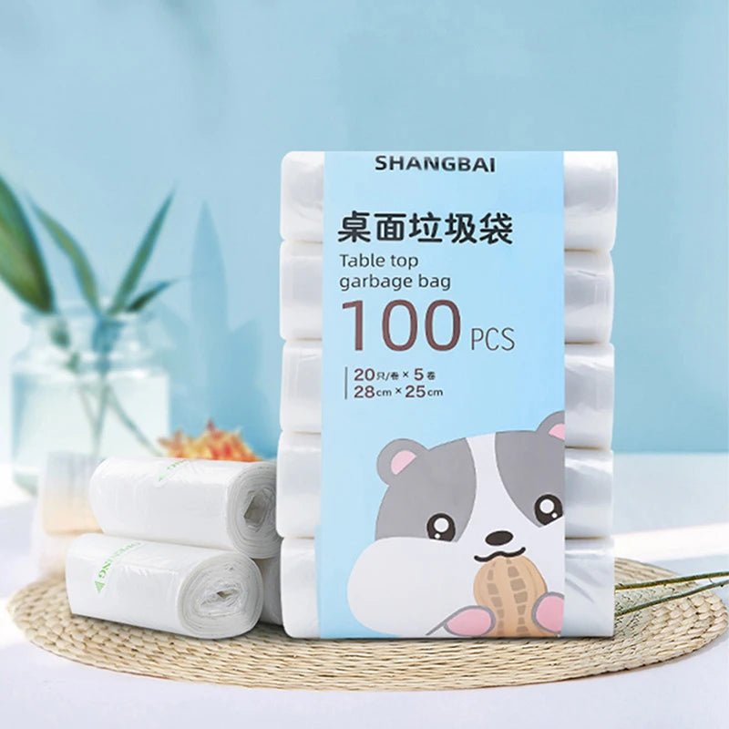 Small Biodegradable Compostable Garbage Bags 100Pcs (5Rolls)