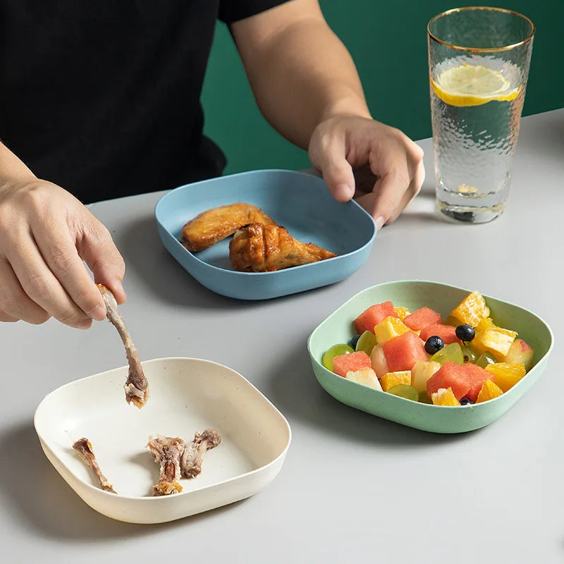 Eco-Friendly Unbreakable Dinner Plates, Biodegradable, 4pcs