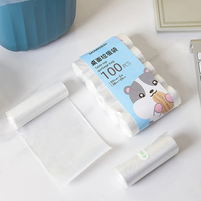 Small Biodegradable Compostable Garbage Bags 100Pcs (5Rolls)