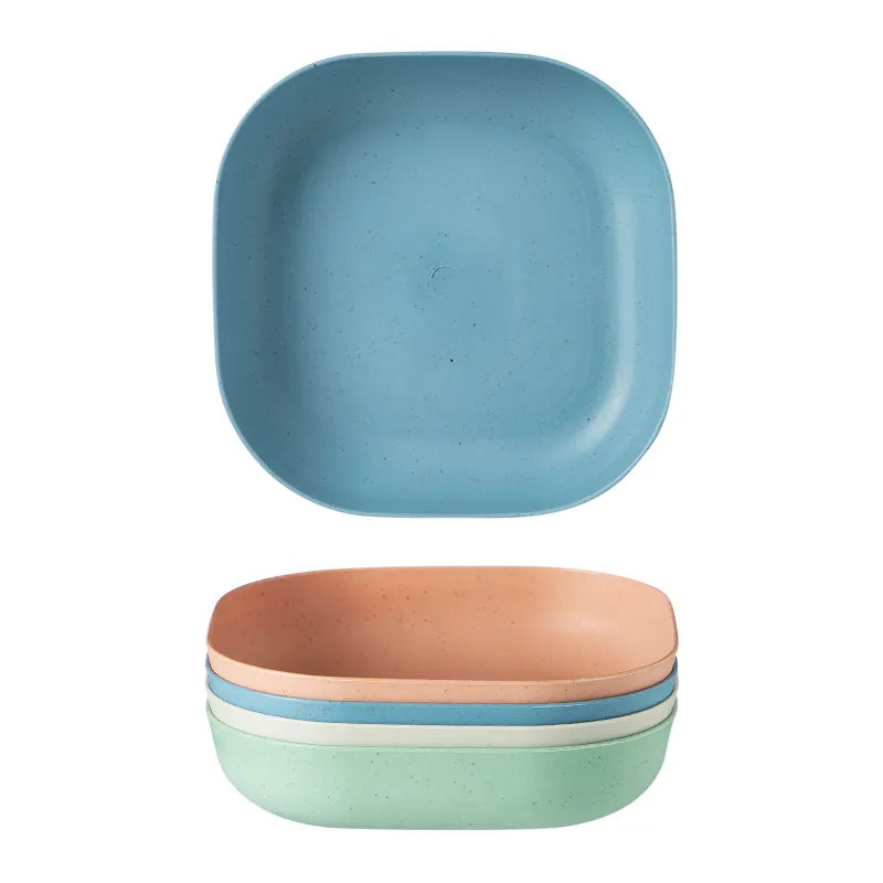 Eco-Friendly Unbreakable Dinner Plates, Biodegradable, 4pcs
