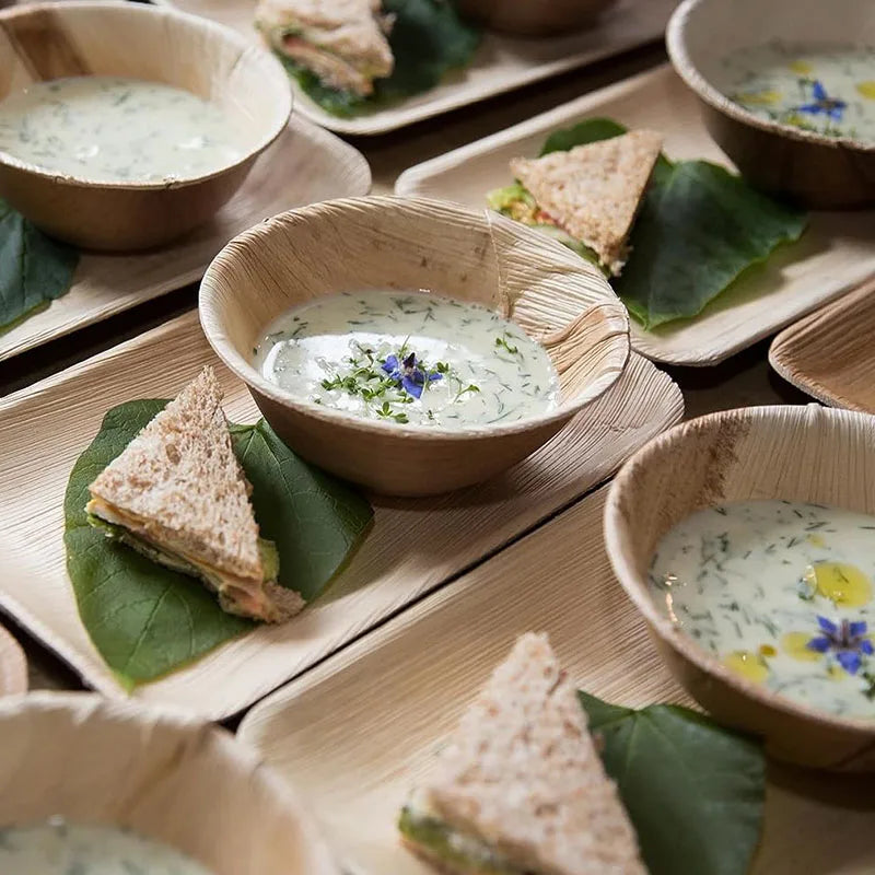 Palm Leaf Bowls, Biodegradable, Eco Friendly, 10/25Pcs 6Inch