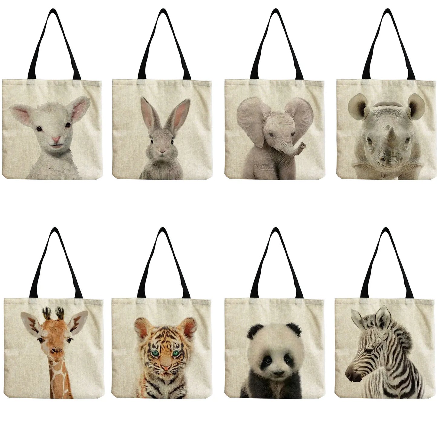 Cute Animal Series Panda Koala Elephant Print Handbag