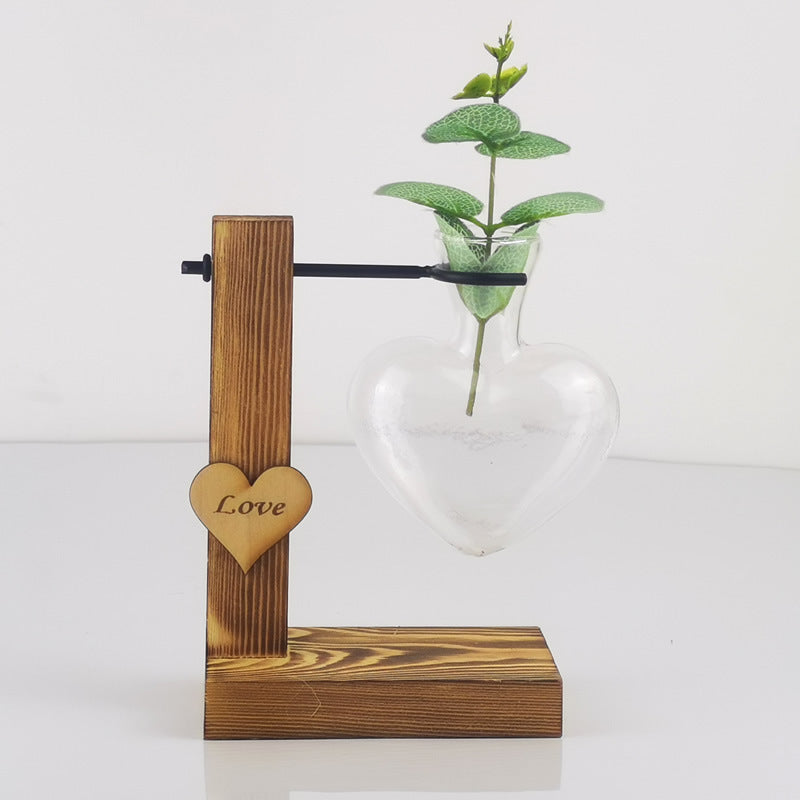 Creative Love Hydroponic Transparent Glass Vase