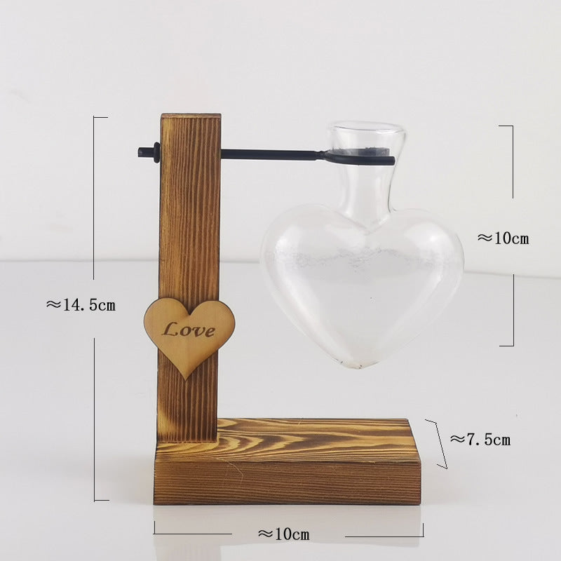 Creative Love Hydroponic Transparent Glass Vase