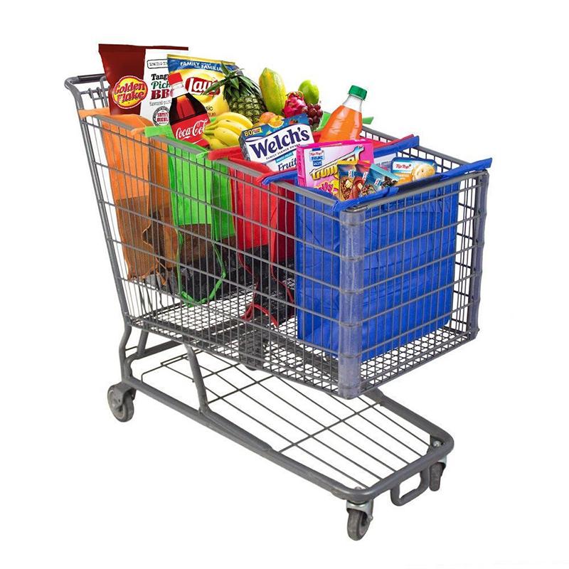 Foldable Eco-friendly Reusable Supermarket Bags 4pcs/set