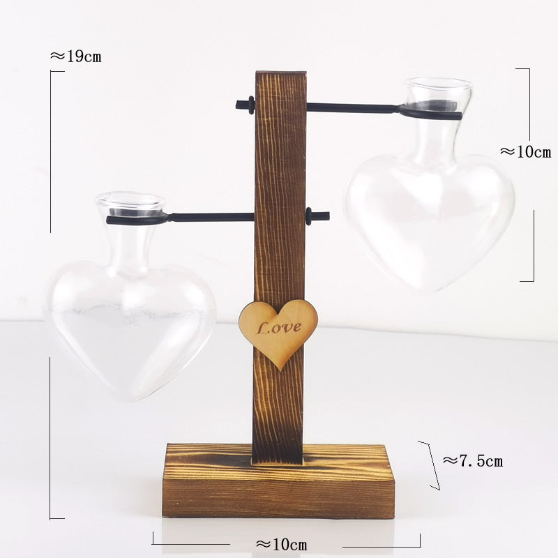 Creative Love Hydroponic Transparent Glass Vase