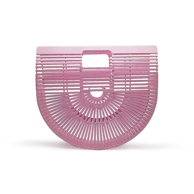Bamboo Handbag Purses And Handbags Wooden Clutch Lurury Designer Women Bag Summer Beach Bags Hollow Out Casual Bamboo Purses
