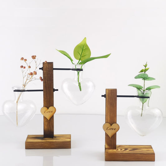 Creative Love Hydroponic Transparent Glass Vase