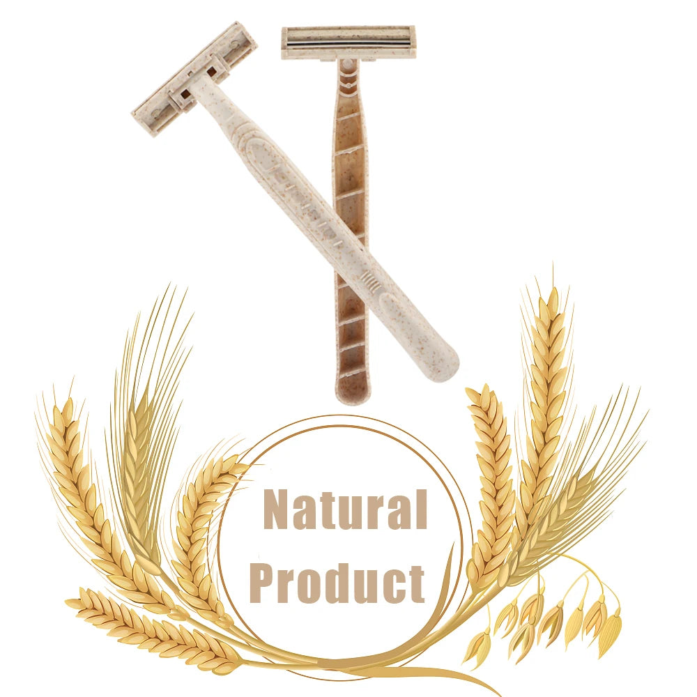 Eco Friendly Manual Razor, Biodegradable Material, Two Layer Blade Shaving Razor, 50/100 Pieces