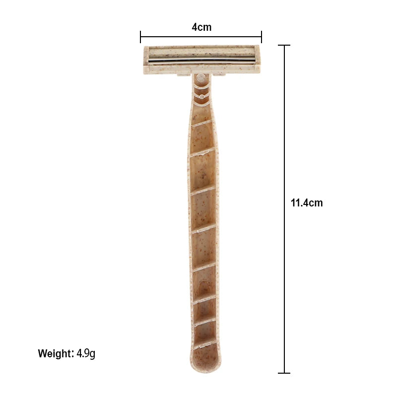 Eco Friendly Manual Razor, Biodegradable Material, Two Layer Blade Shaving Razor, 50/100 Pieces