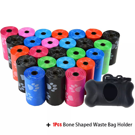 Disposable Dog Waste Bags with Paw Prints