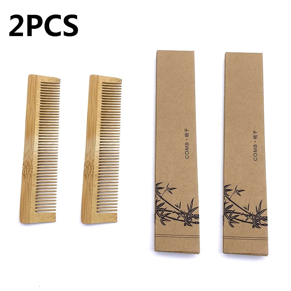 Natural Eco Biodegradable Bamboo Comb 2Pcs