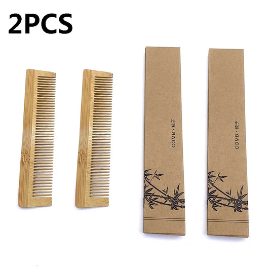 Natural Eco Biodegradable Bamboo Comb 2Pcs