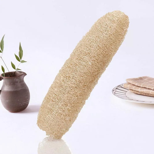 Full Loofah Natural Exfoliating Biodegradable Loofah Sponge Cellulose Natural Shower Sponge Scrubber For Kitchen Bathroom