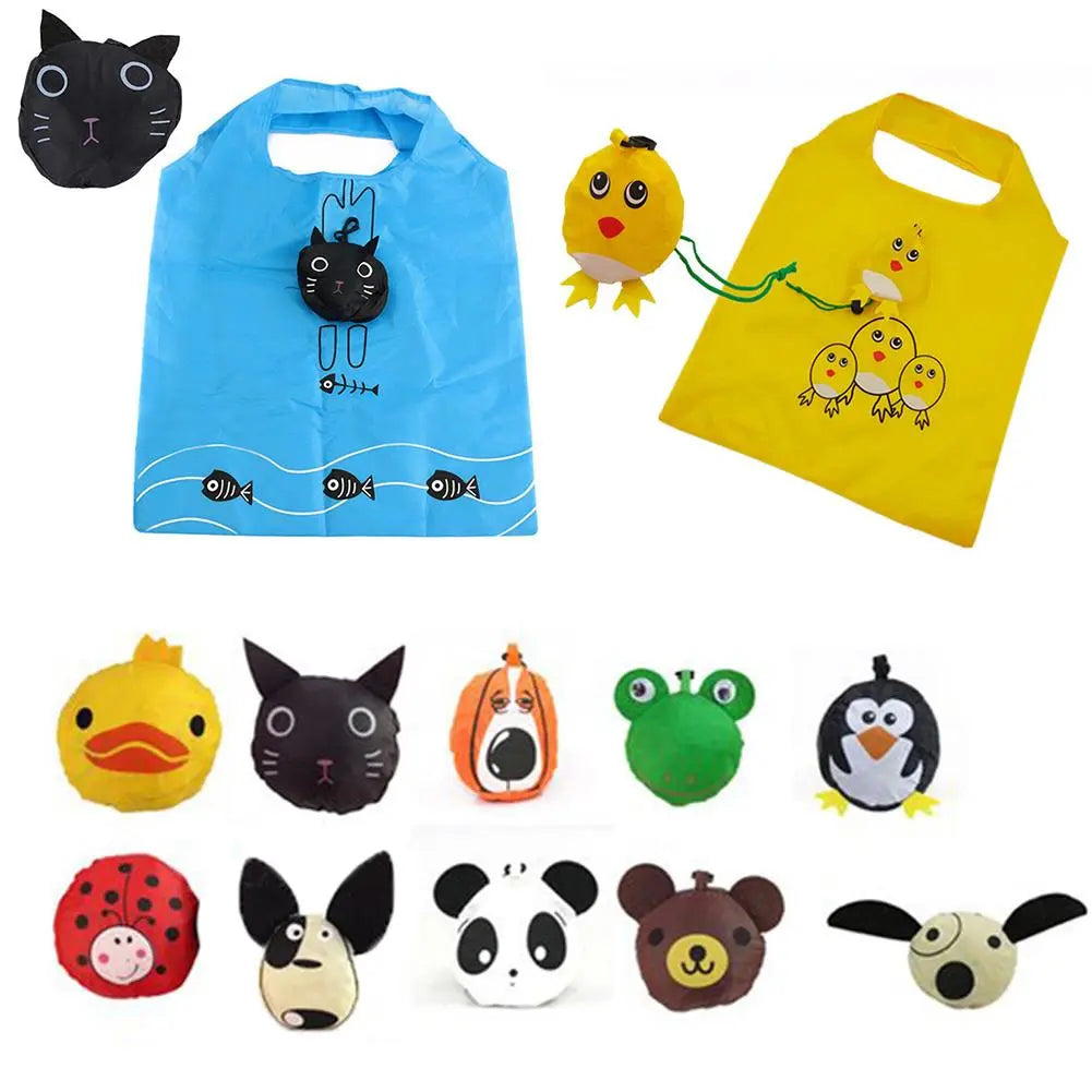 Animals Nylon Foldable Folding Eco Reusable Shopping Bags