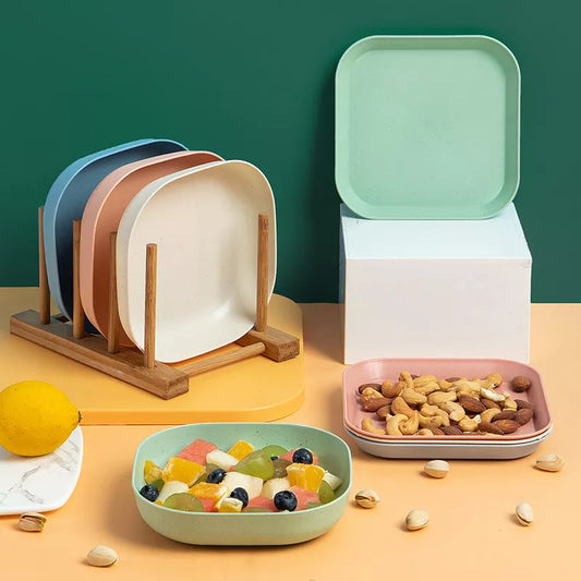 Eco-Friendly Unbreakable Dinner Plates, Biodegradable, 4pcs